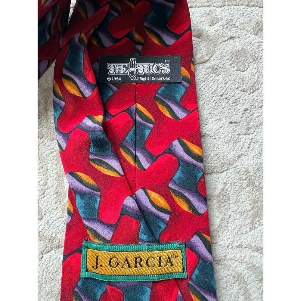 Jerry Garcia Mesa Collection Seven Silk Tie Abstract Multicolor 100% Silk - Picture 4 of 4